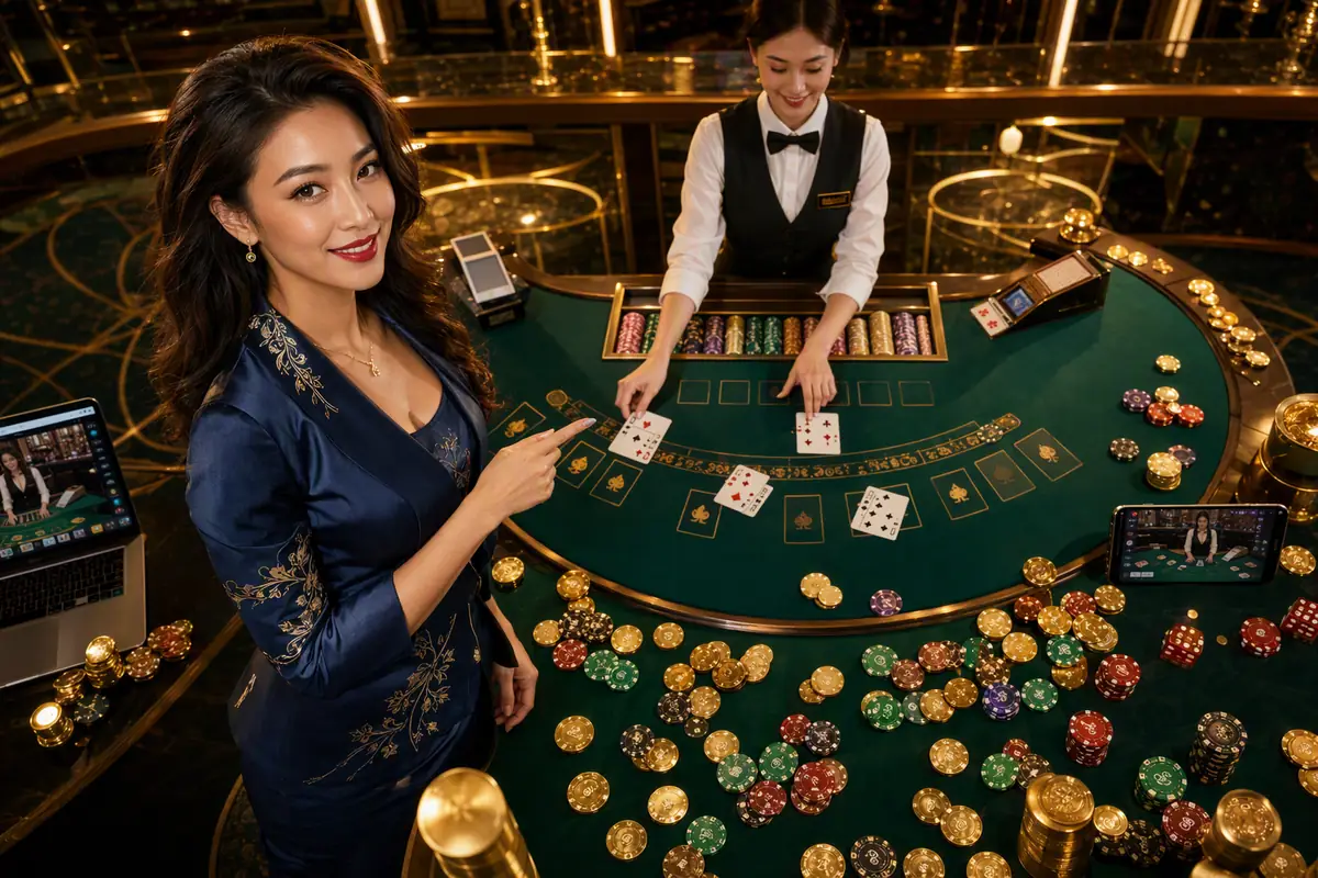kiss711 Casino baccarat meja dealer langsung
